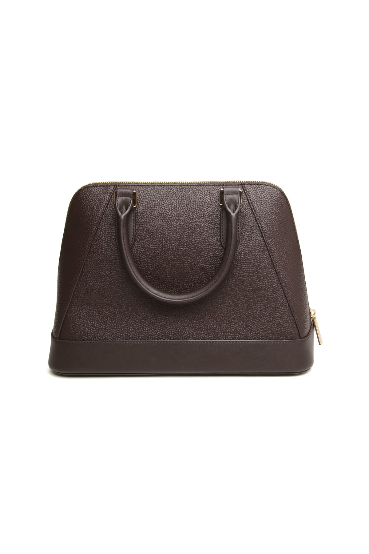 Back view of the Alice Wheeler Kensington Handbag in Chocolate. Shop Alice Wheeler at Dotique.