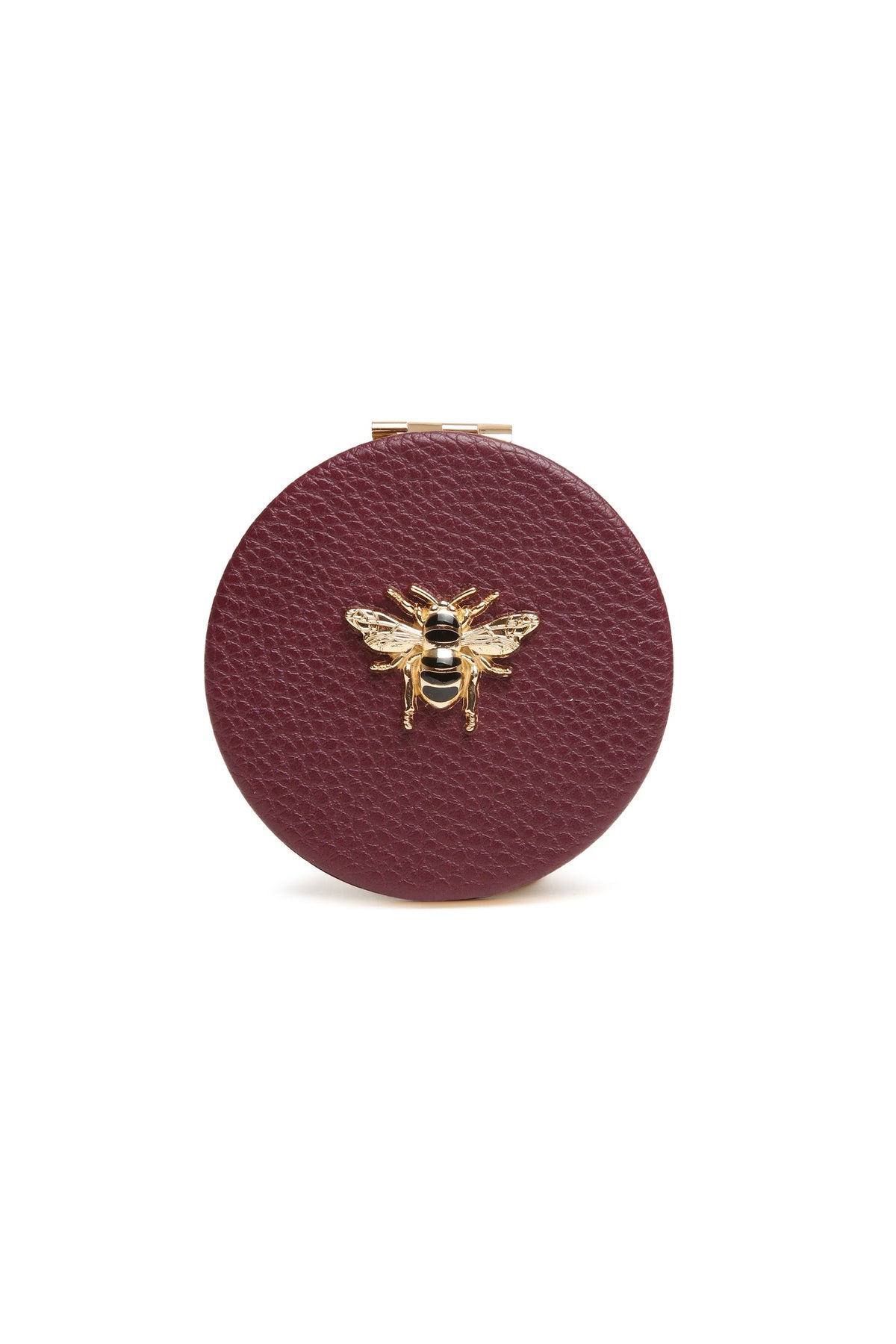 Alice Wheeler Round Compact Mirror in Berry, front view. Shop Alice Wheeler at Dotique.