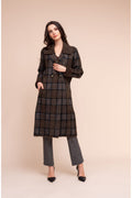 Alison Sheri A48295 brown check knitted jacket – view 2. Shop Alison Sheri at Dotique.