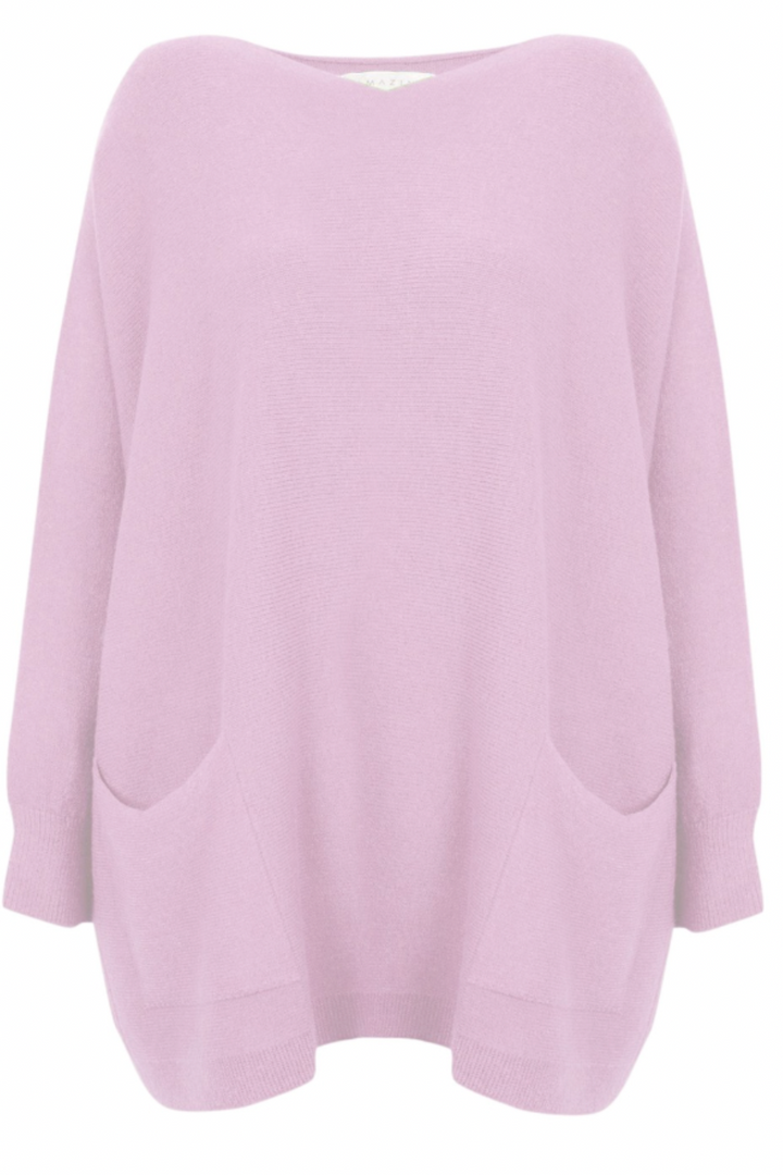 Amazing Woman Caryf  X 2 Pocket Oversize Round Neck Jumper