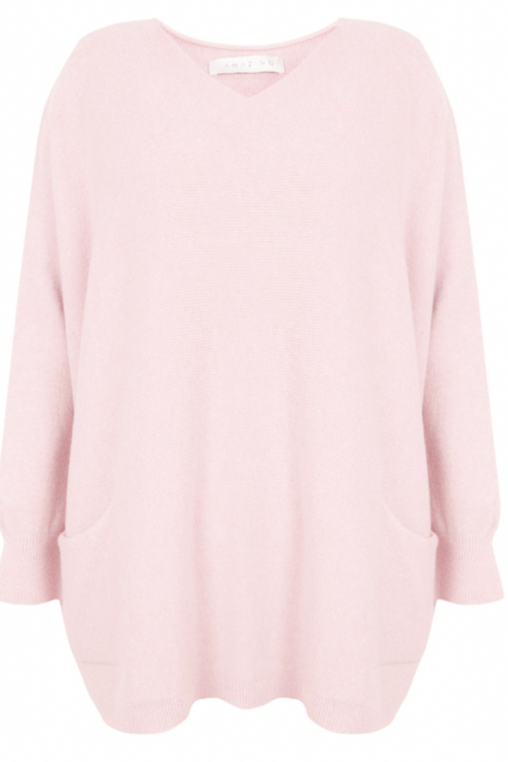 Amazing Woman Caryf  X 2 Pocket Oversize Round Neck Jumper