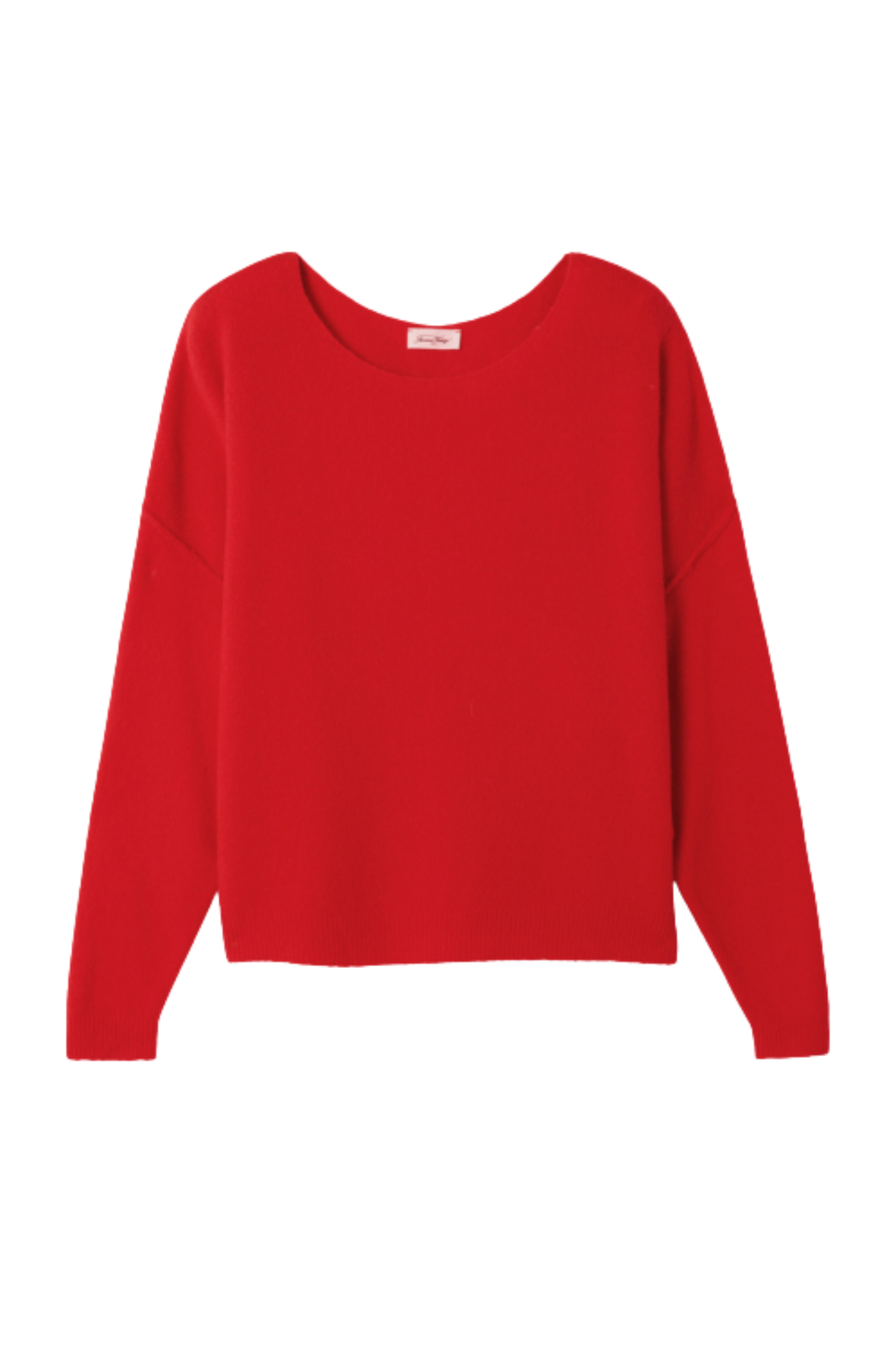 Soft, relaxed knit jumper by American Vintage in a bold strawberry red. Lightweight, easy to wear and perfect for everyday layering. Shop at Dotique.