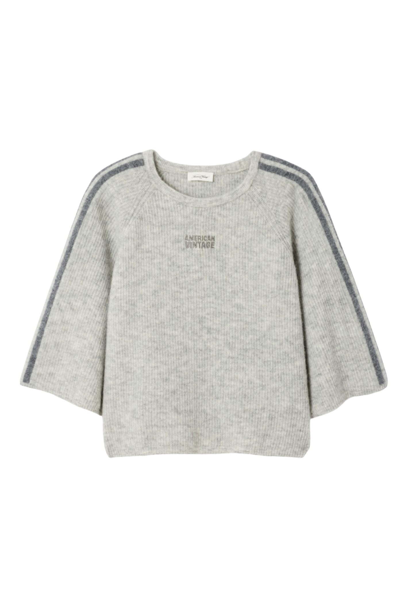 American Vintage Vitow Soft Knit Jumper – Light Grey by american vintage shop american vintage at Dotique cozy knitwear piece