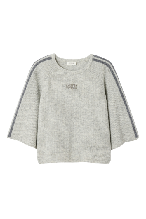 American Vintage Vitow Soft Knit Jumper – Light Grey by american vintage shop american vintage at Dotique cozy knitwear piece