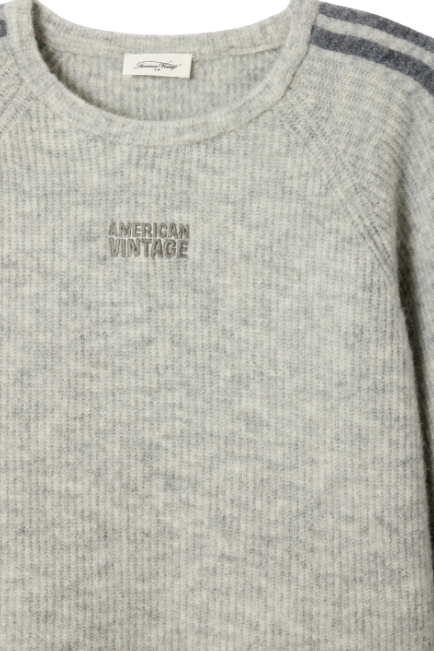 American Vintage Vitow Soft Knit Jumper – Light Grey by american vintage soft knitwear Shop american vintage at Dotique