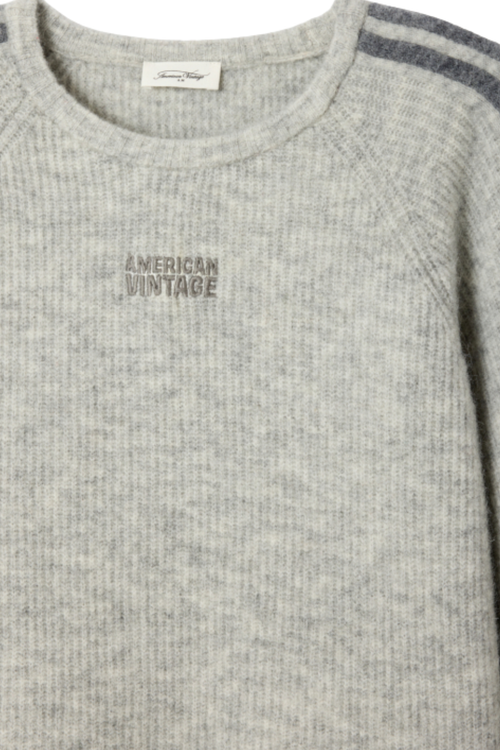 American Vintage Vitow Soft Knit Jumper – Light Grey by american vintage soft knitwear Shop american vintage at Dotique
