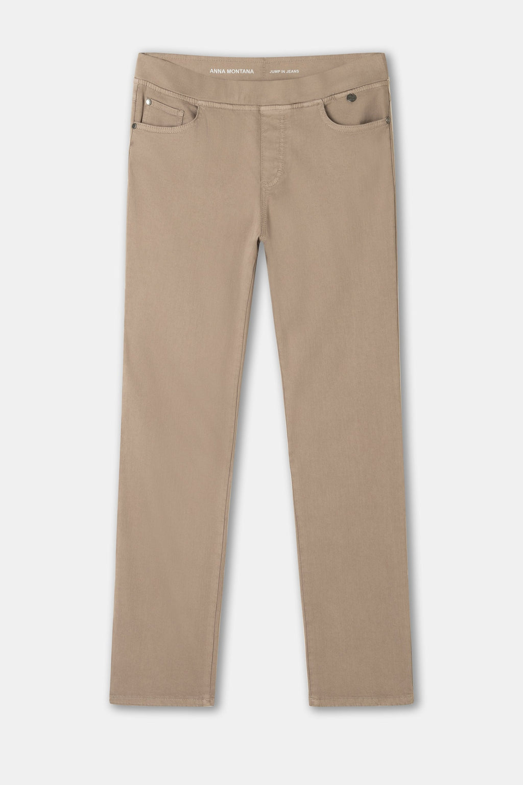 Anna Montana 1001-903 Warm Greige Angelika Jump-In Slim Jeans, front product view – shop Anna Montana at Dotique