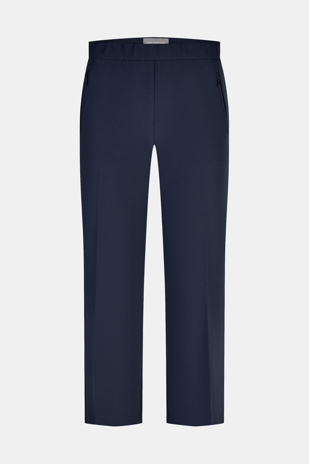 Anna Montana 1007-2 Marine Blue Rose Easy Flexi Relaxed Fit Trousers, front product view – shop Anna Montana at Dotique