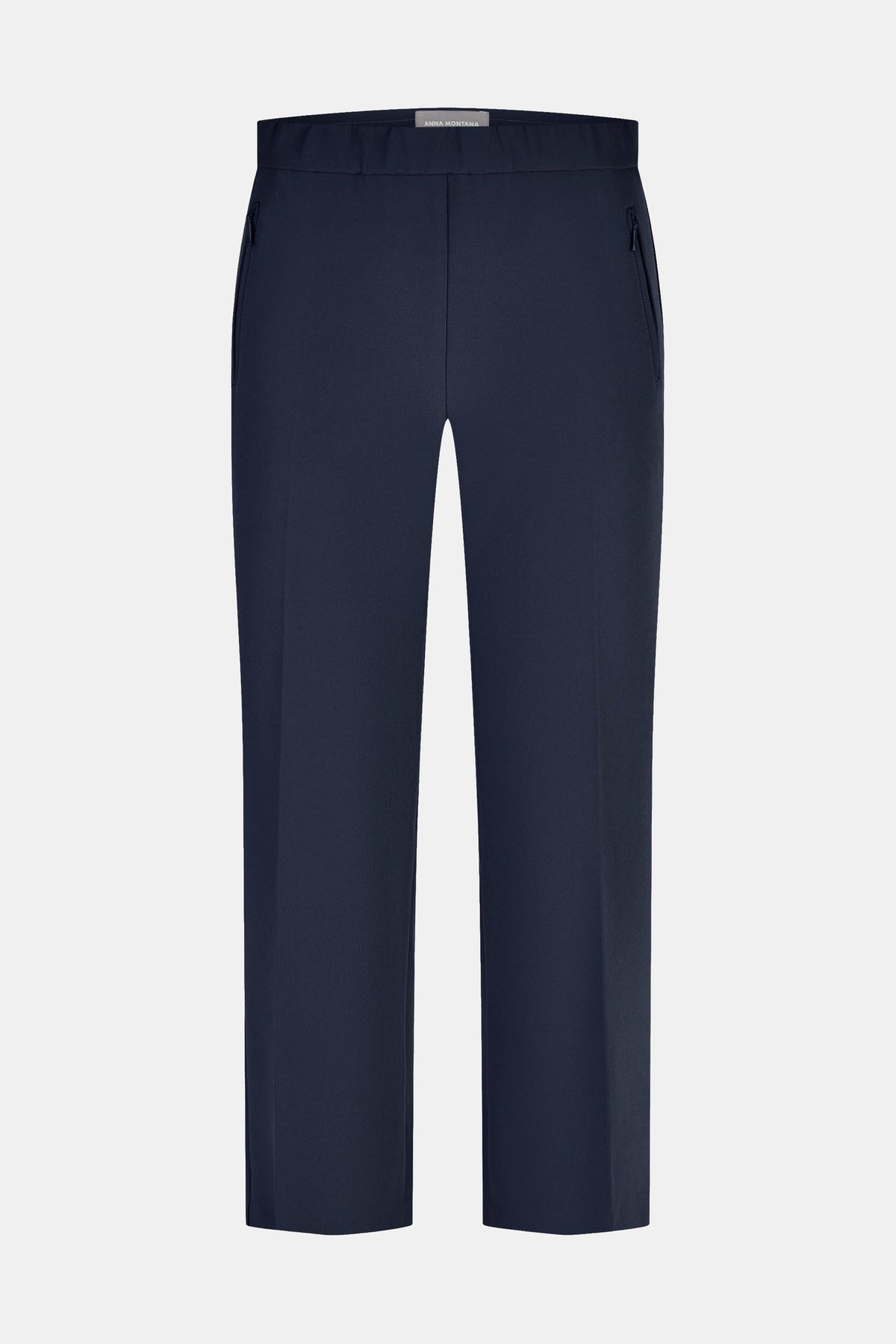 Anna Montana 1007-2 Marine Blue Rose Easy Flexi Relaxed Fit Trousers, front product view – shop Anna Montana at Dotique