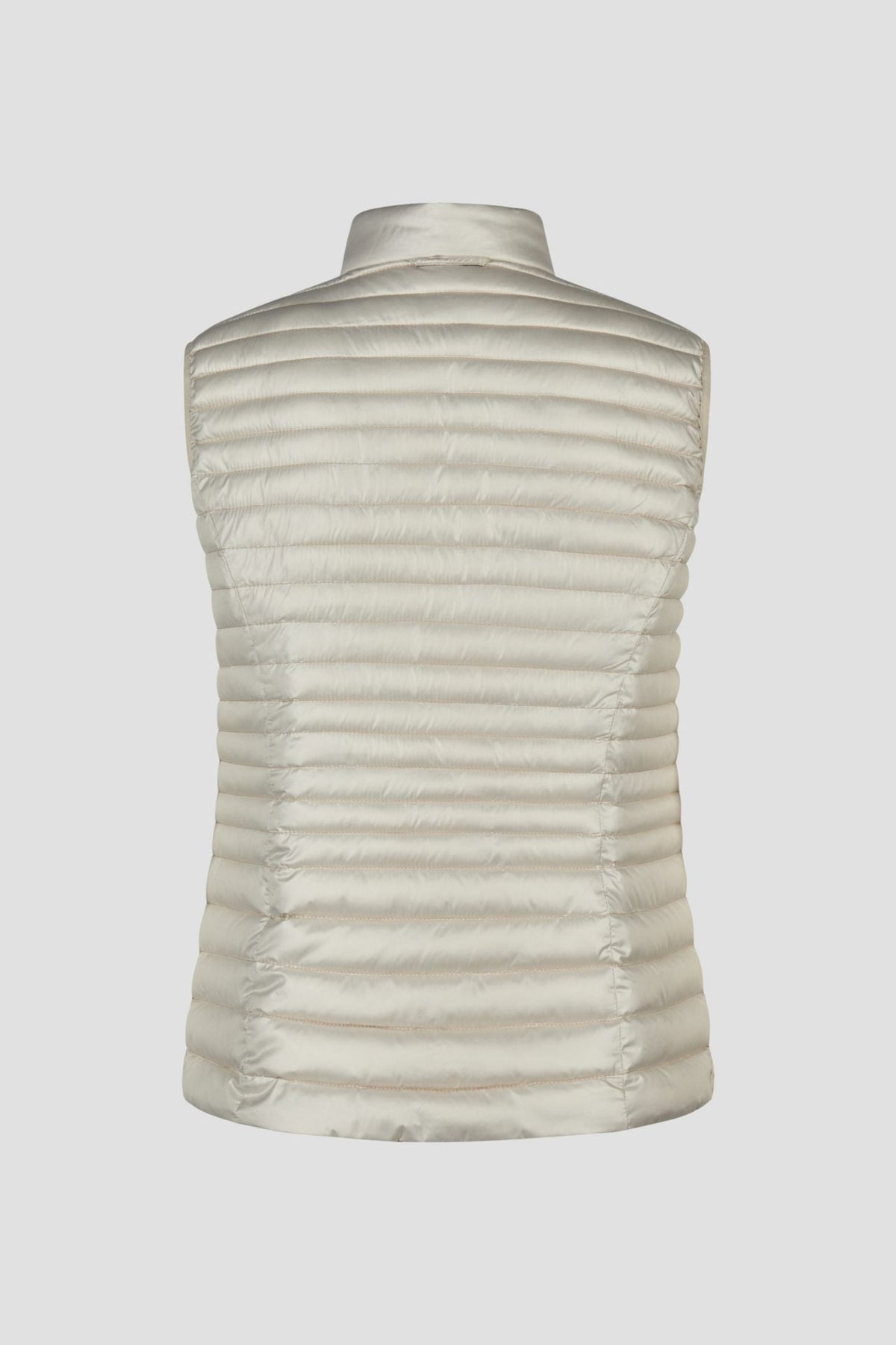 Barbara Lebek 11090062 reversible gilet in Beige – light reverse side, back view. Shop Barbara Lebek at Dotique.