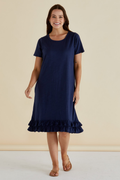 Dotique Betty Basics BB1095 Aaliyah dress in navy with scoop neckline and short sleeves