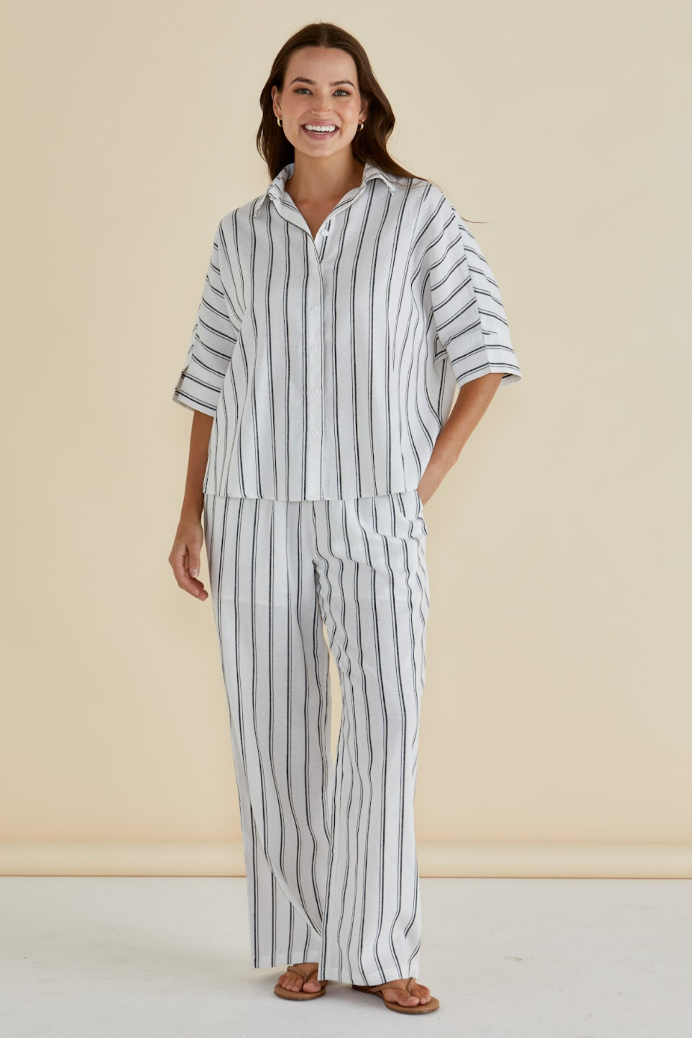 Dotique Betty Basics BB8437 Zaza Relax Trousers in black and white stripe
