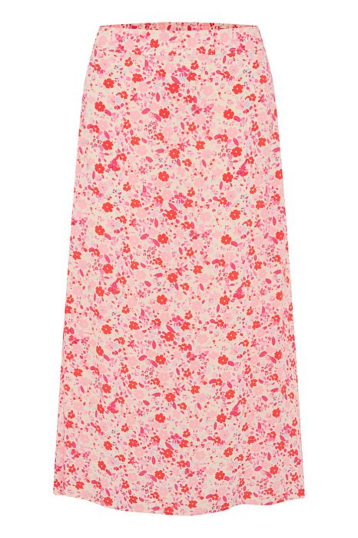Part Two 30308685 BiseraPW Mandarin Red Mini Flower Midi Skirt