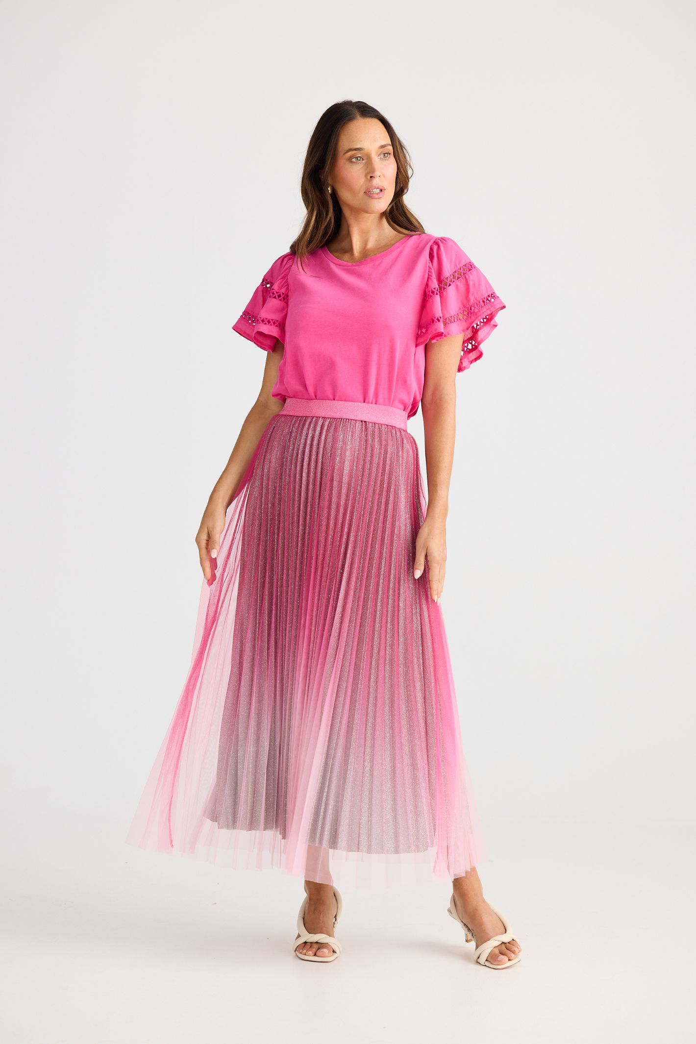 Brave + True West End Skirt BT25440-1 in hot pink ombre – Dotique
