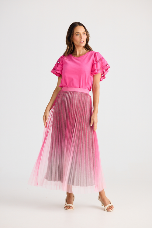 Brave + True West End Skirt BT25440-1 in hot pink ombre – Dotique