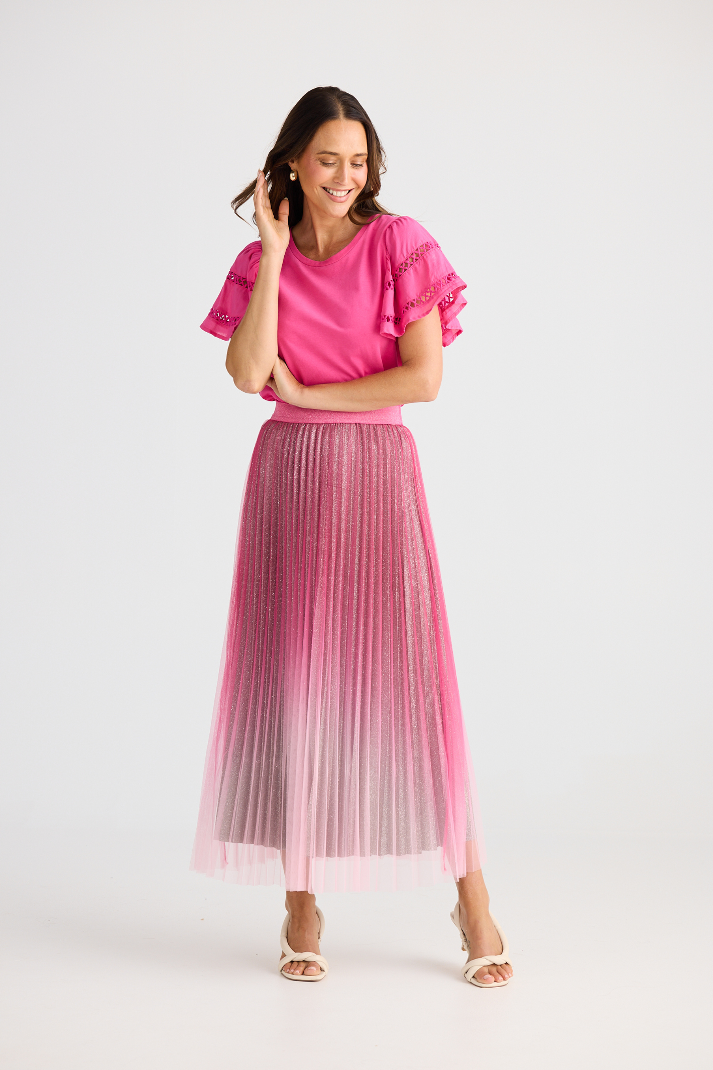 Brave + True West End Skirt BT25440-1 in hot pink ombre – Dotique