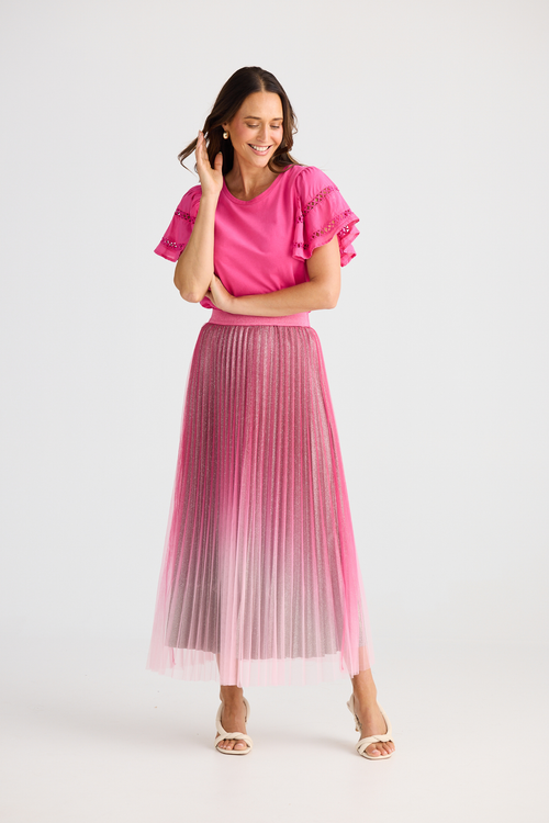 Brave + True West End Skirt BT25440-1 in hot pink ombre – Dotique