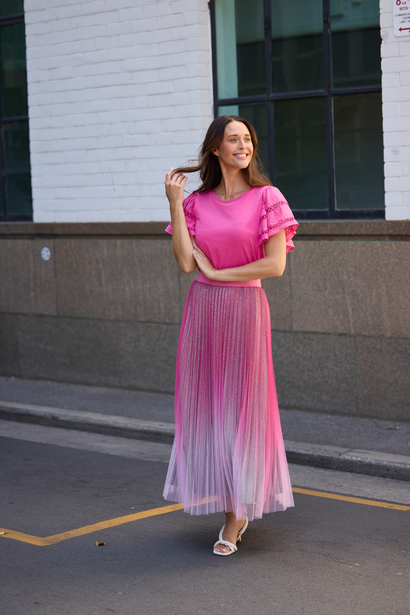 Brave + True West End Skirt BT25440-1 in hot pink ombre – Dotique