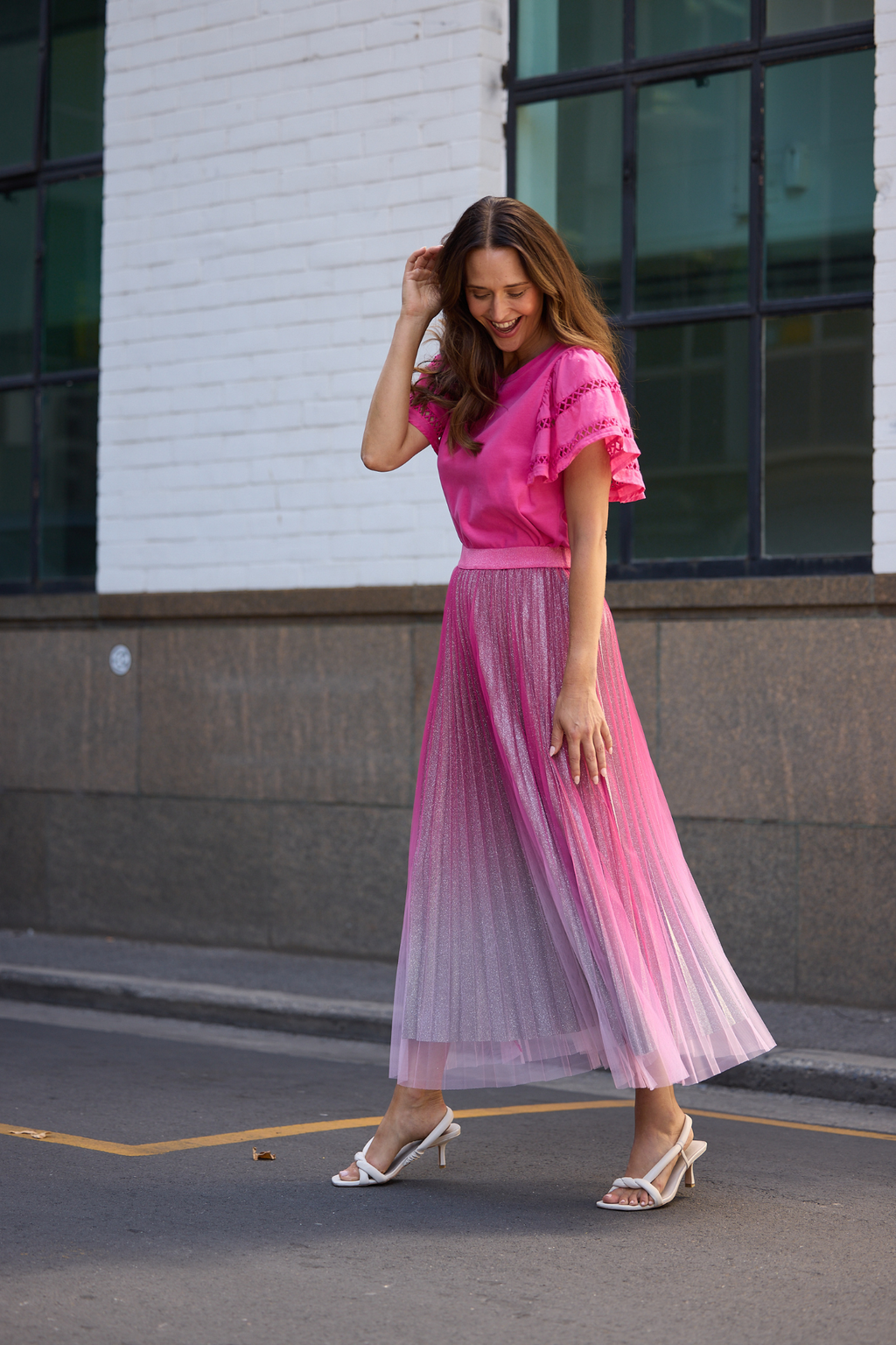 Brave + True West End Skirt BT25440-1 in hot pink ombre – Dotique