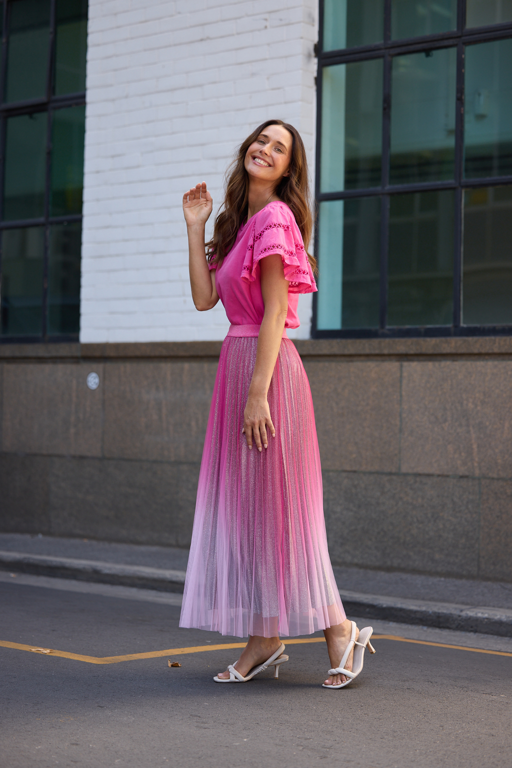 Brave + True West End Skirt BT25440-1 in hot pink ombre – Dotique