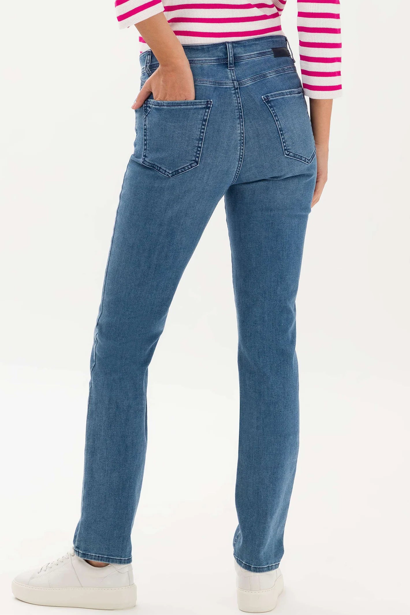 Brax Mary 70-7000 26 9928820 Used Stone Blue Denim Jeans by Brax shown from the back, shop Brax at Dotique