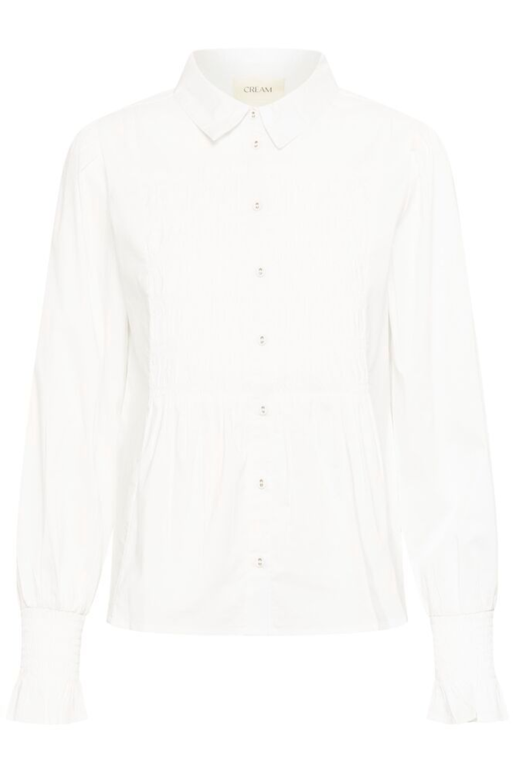 Cream Snow White CRAdeline cotton blend shirt with classic collar and button front at Dotique