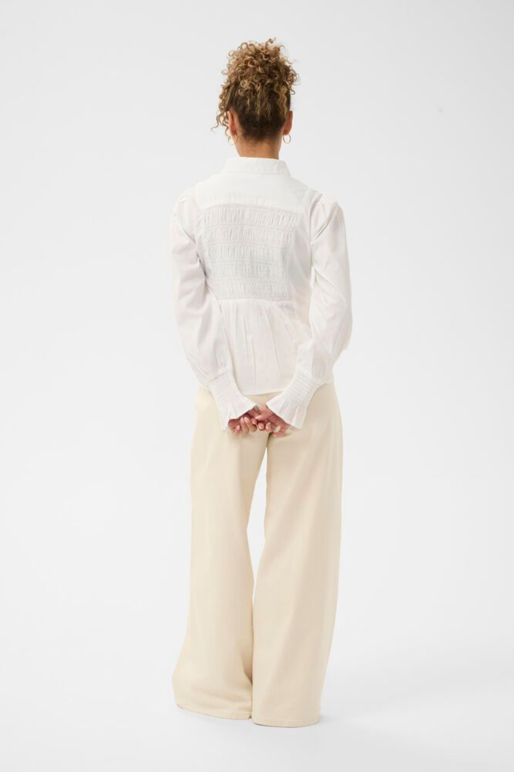 Cream Snow White CRAdeline cotton blend shirt with classic collar and button front at Dotique