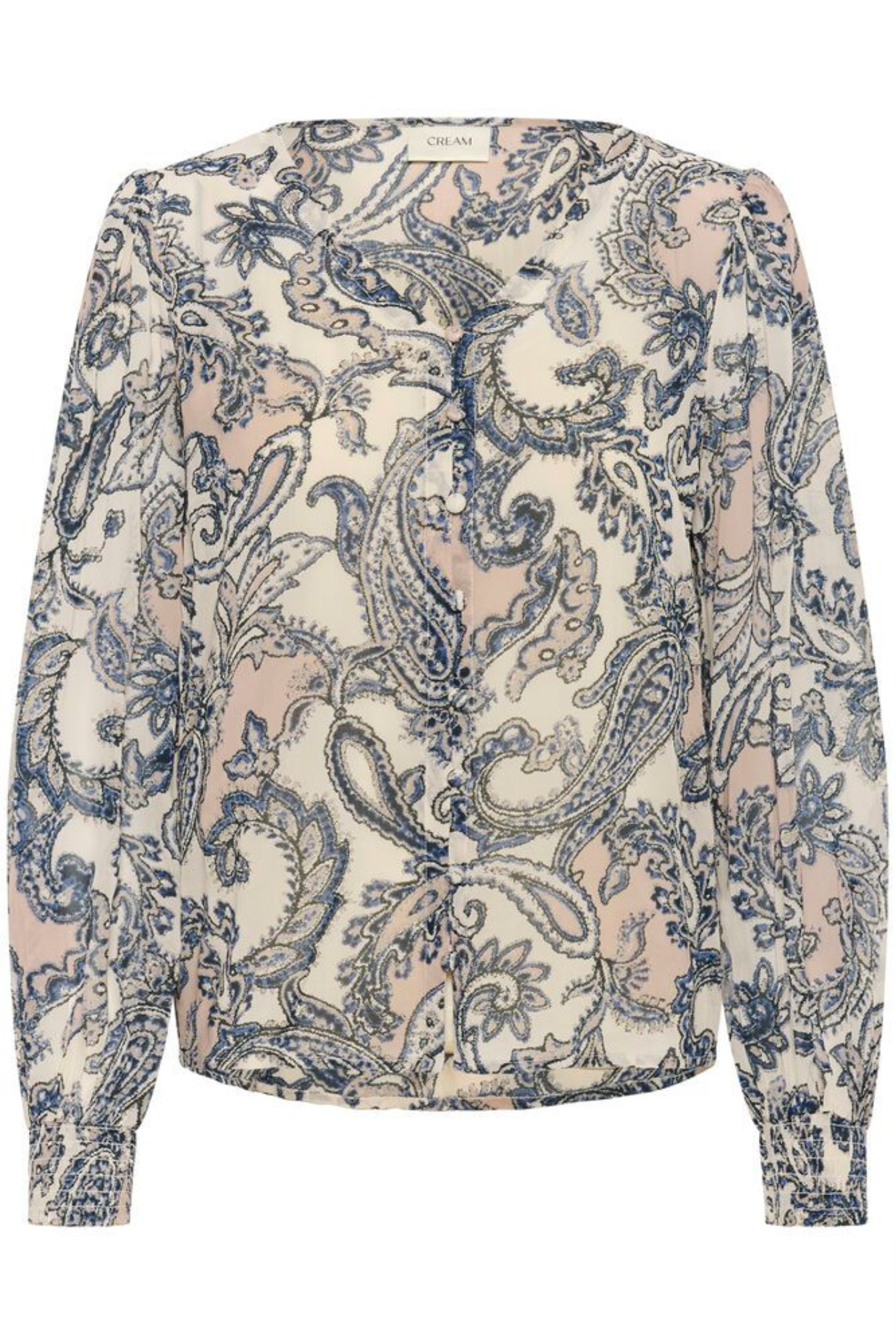Cream CRBea Blouse in cafe paisley print. Lightweight viscose blouse with a relaxed fit, perfect for everyday styling. Shop at Dotique.