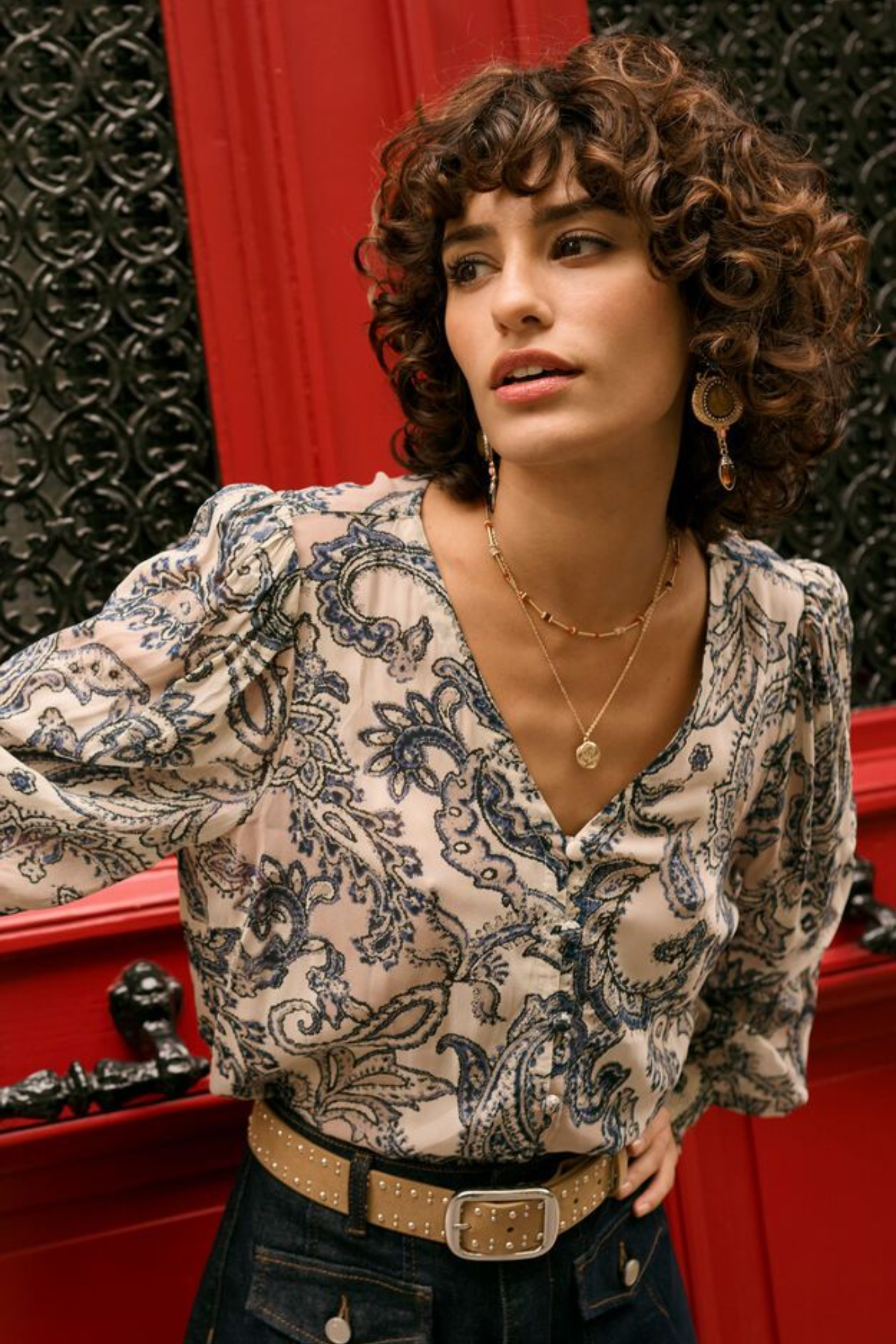 Cream CRBea Blouse in cafe paisley print. Lightweight viscose blouse with a relaxed fit, perfect for everyday styling. Shop at Dotique.