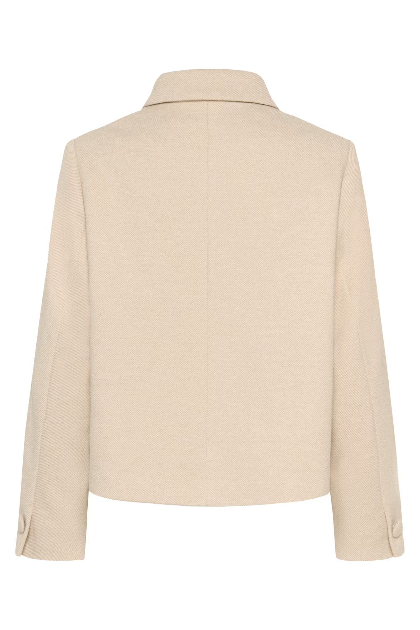 Cream CRCessie Short Coat in savannah tan melange. A-shape, hip-length coat with long sleeves for effortless everyday styling. Shop at Dotique.