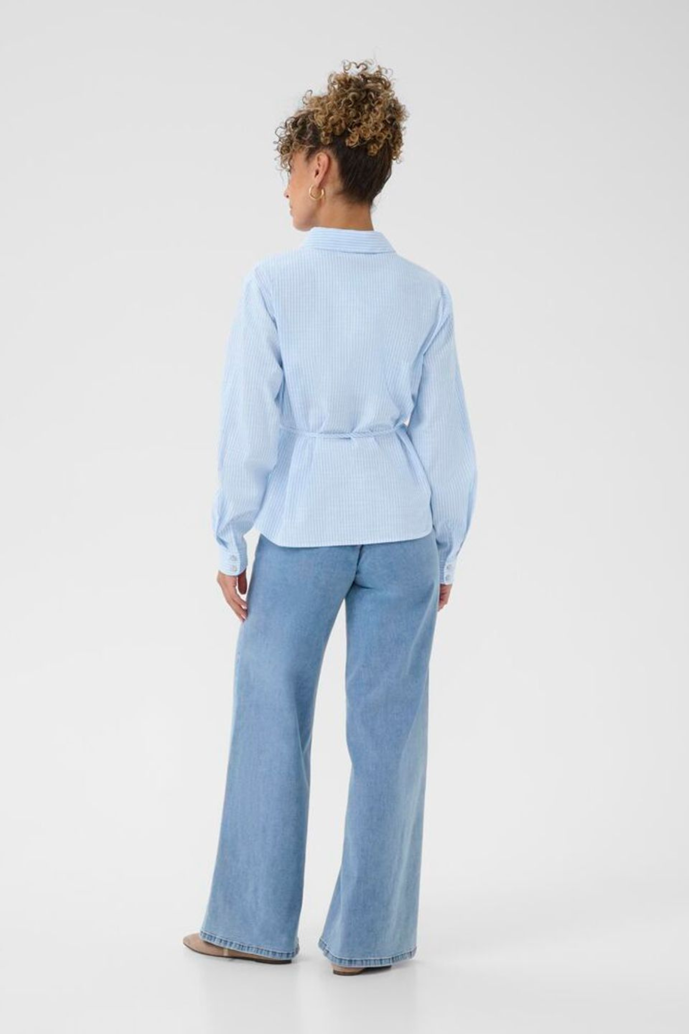 Cream CRCherissa Shirt in blue stripe. Cotton blend shirt with a classic fit, perfect for everyday wear. Shop at Dotique.