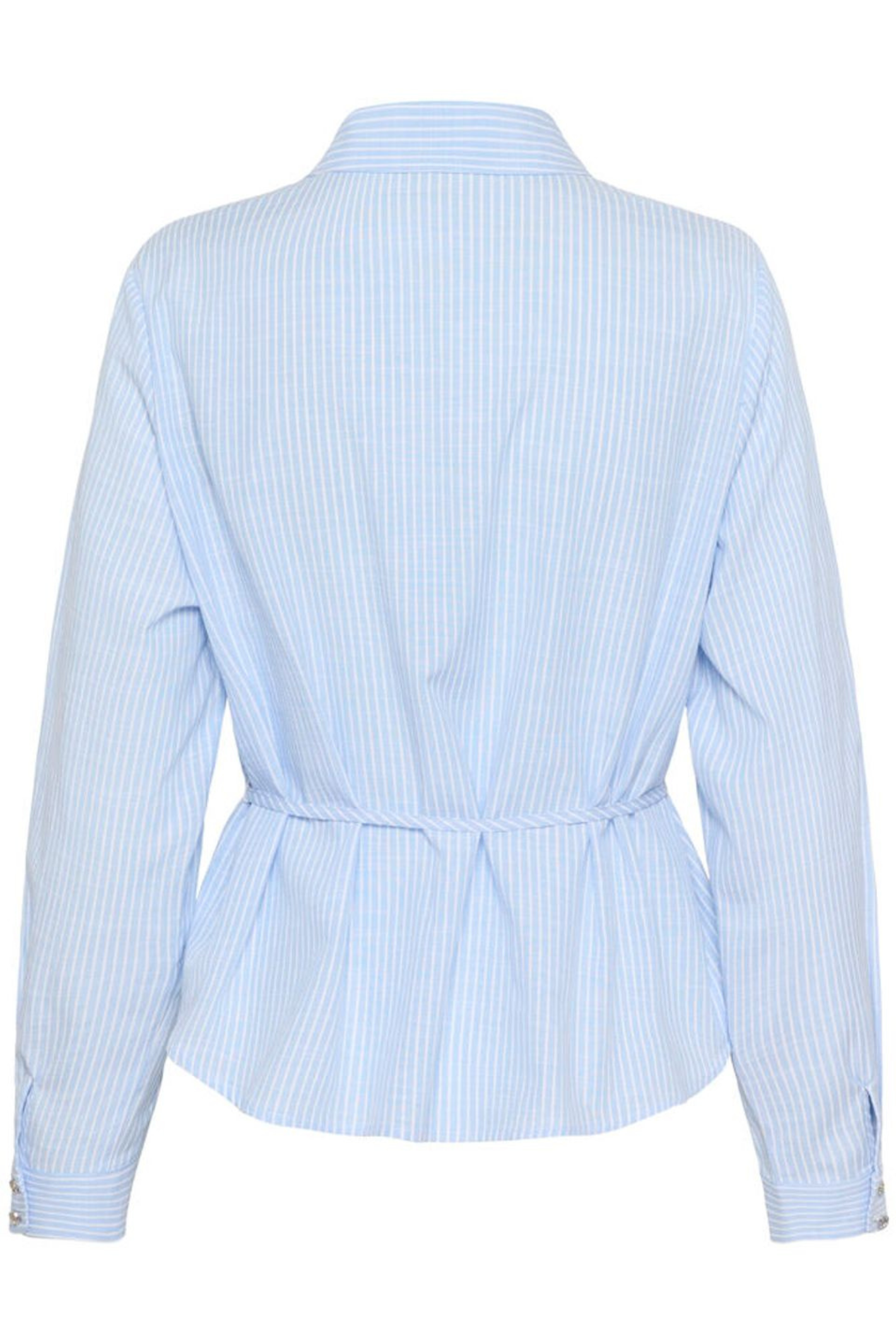 Cream CRCherissa Shirt in blue stripe. Cotton blend shirt with a classic fit, perfect for everyday wear. Shop at Dotique.