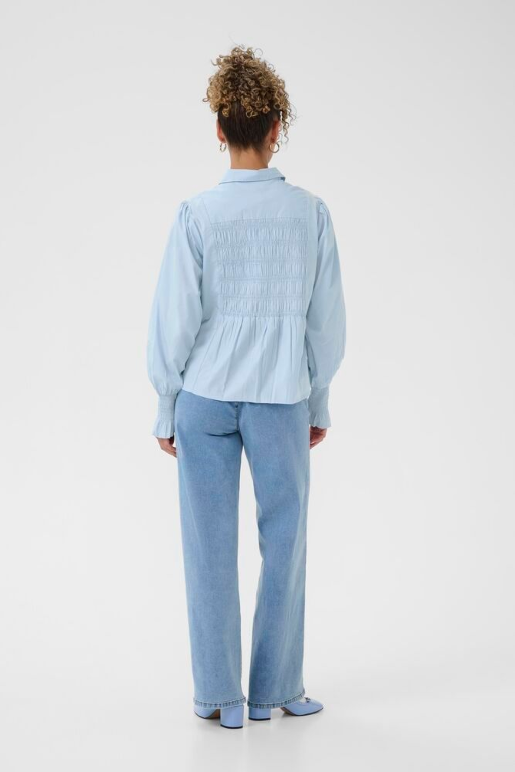 Cream Cashmere Blue CRAdeline cotton blend shirt with classic collar and button front at Dotique