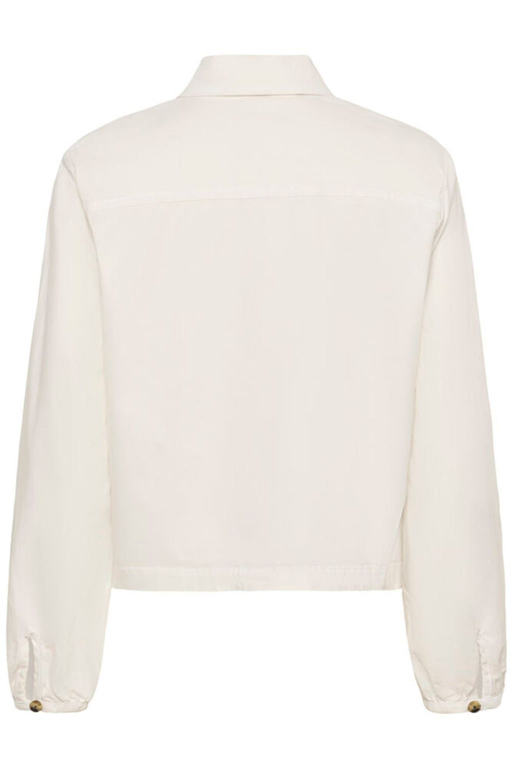 Cream 10614741 CRBerta Twill Jacket Snow White by Cream shown from back, shop Cream at Dotique for stylish outerwear.