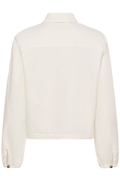 Cream 10614741 CRBerta Twill Jacket Snow White by Cream shown from back, shop Cream at Dotique for stylish outerwear.