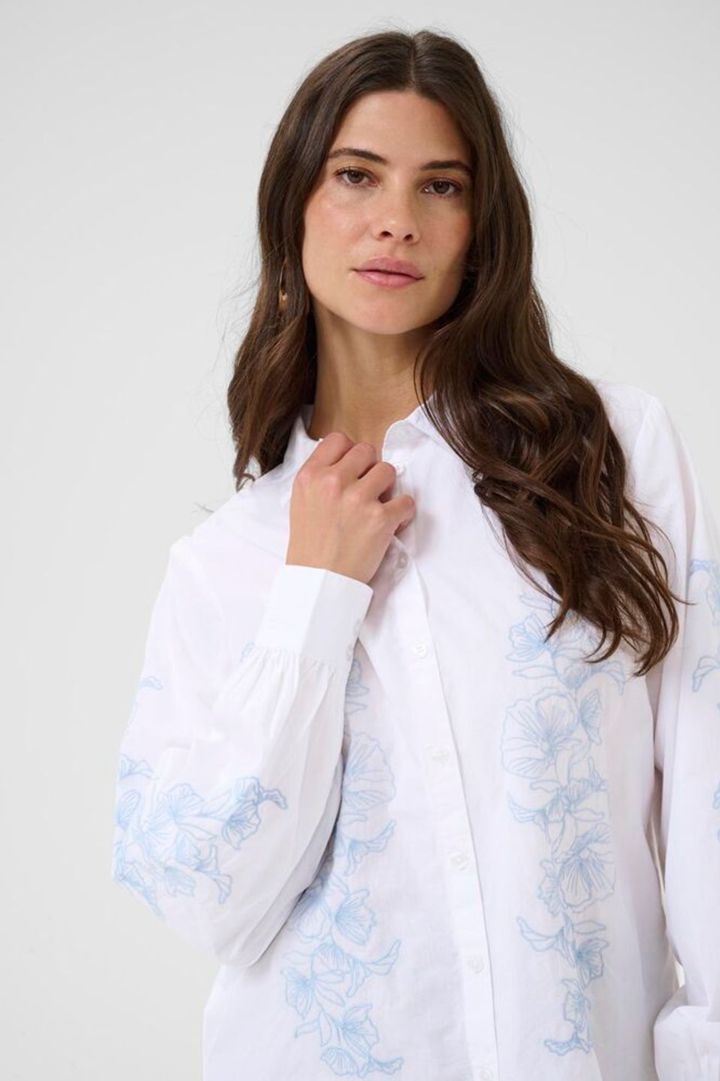 White cotton embroidered shirt by Cream. Light, breathable and easy to wear with jeans or tailoring. Shop now at Dotique.