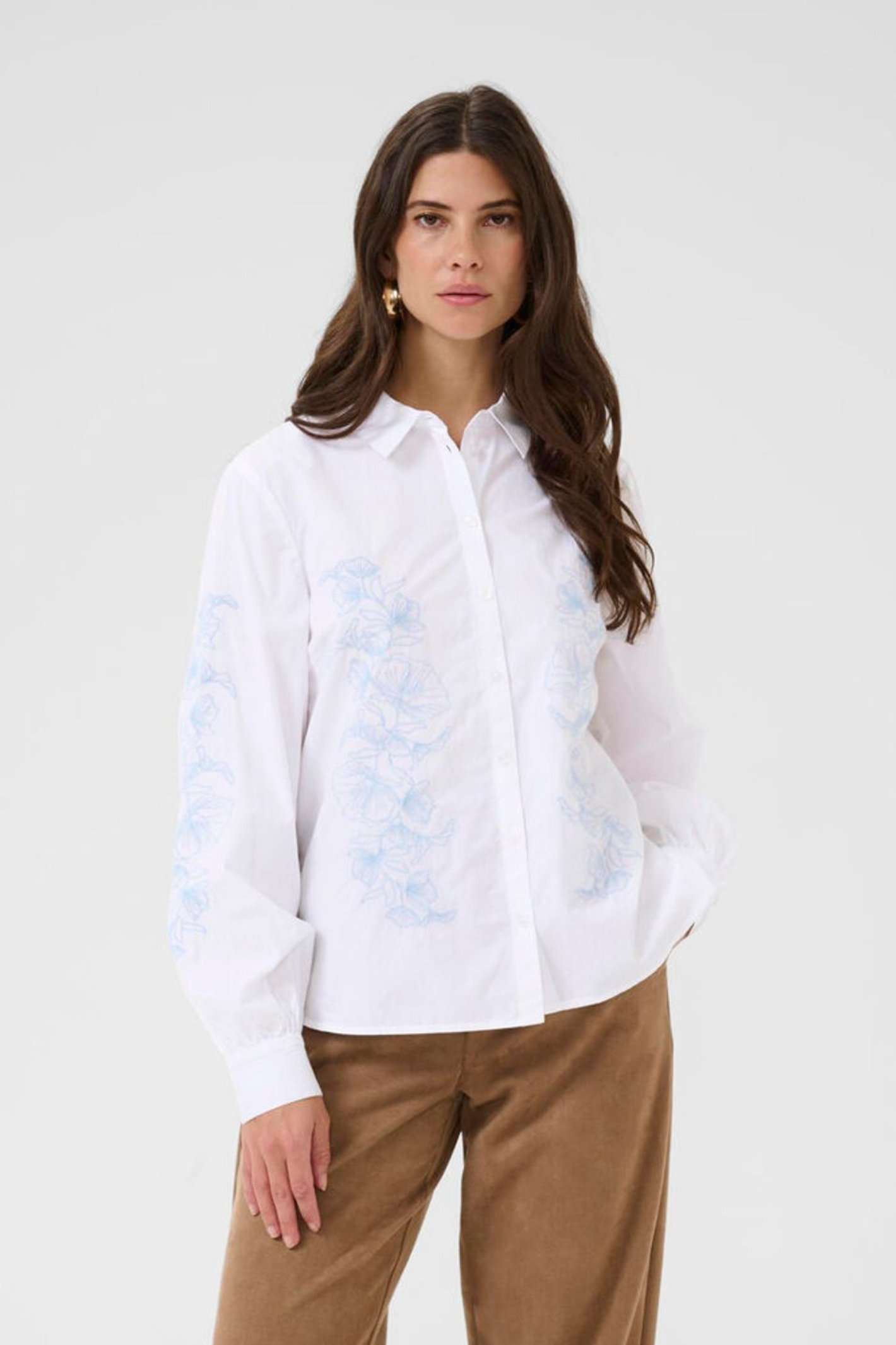 White cotton embroidered shirt by Cream. Light, breathable and easy to wear with jeans or tailoring. Shop now at Dotique.