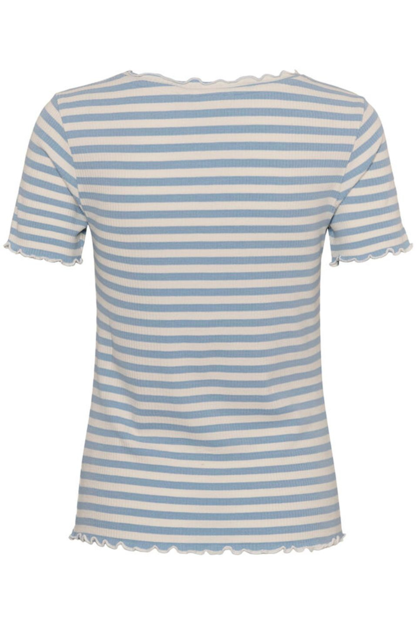 Soft striped t-shirt in cashmere blue by Cream. Stretchy, comfortable and easy to wear for everyday outfits. Shop now at Dotique.