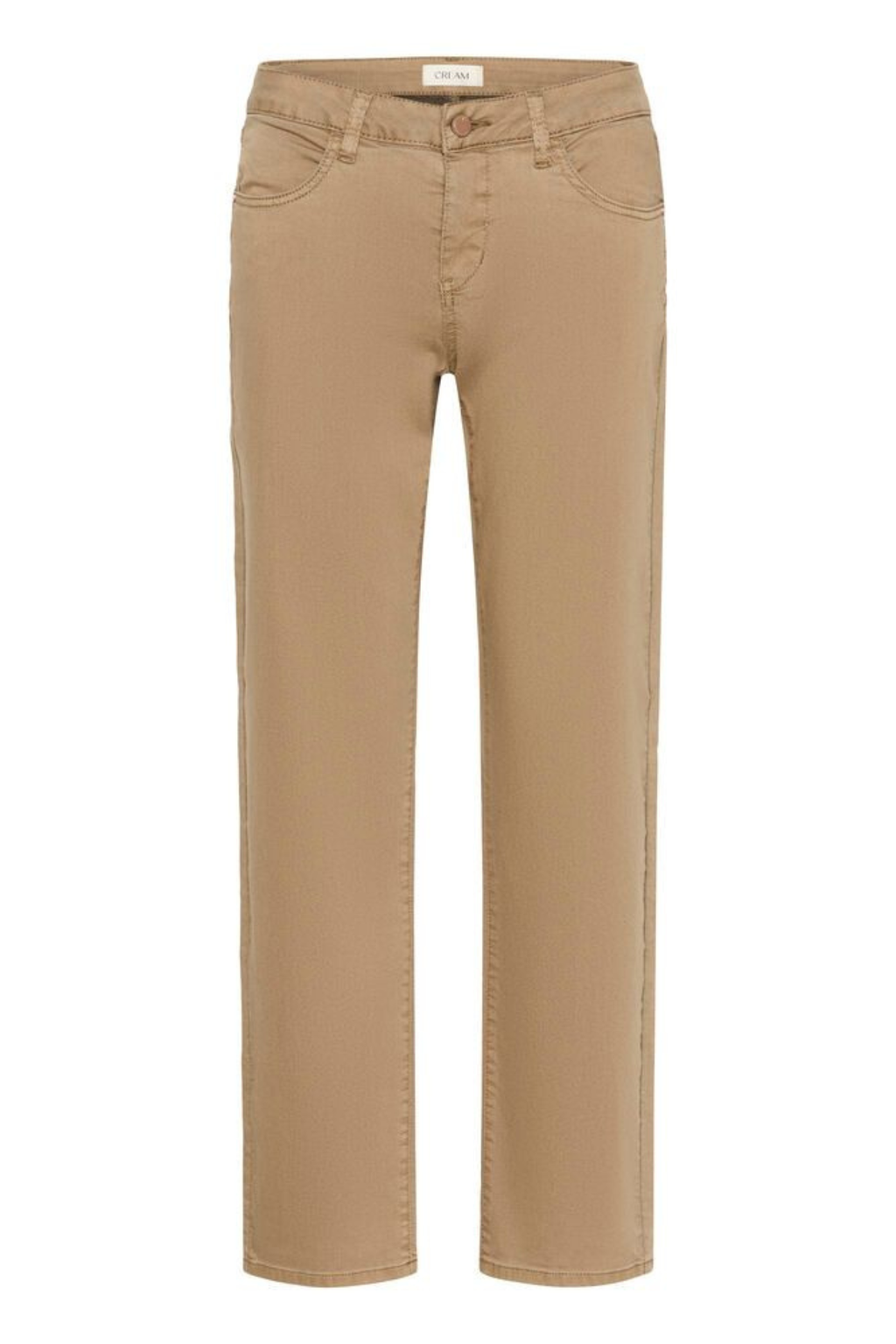 Straight leg twill jeans in coco crème by Cream. Soft stretch, comfortable fit and easy to style for everyday wear. Shop now at Dotique.