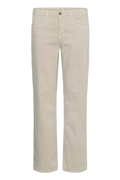 Straight leg twill jeans in oatmeal by Cream. Soft stretch, comfortable fit and easy to style for everyday wear. Shop now at Dotique.
