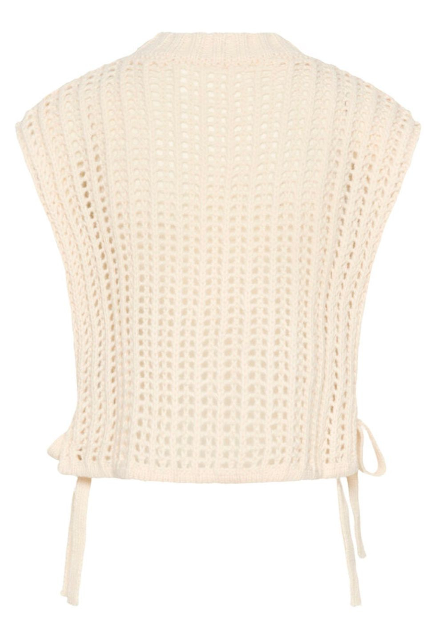 Lightweight open knit slipover in whisper white by Cream. Easy to layer with shirts or dresses for relaxed everyday style. Shop at Dotique.