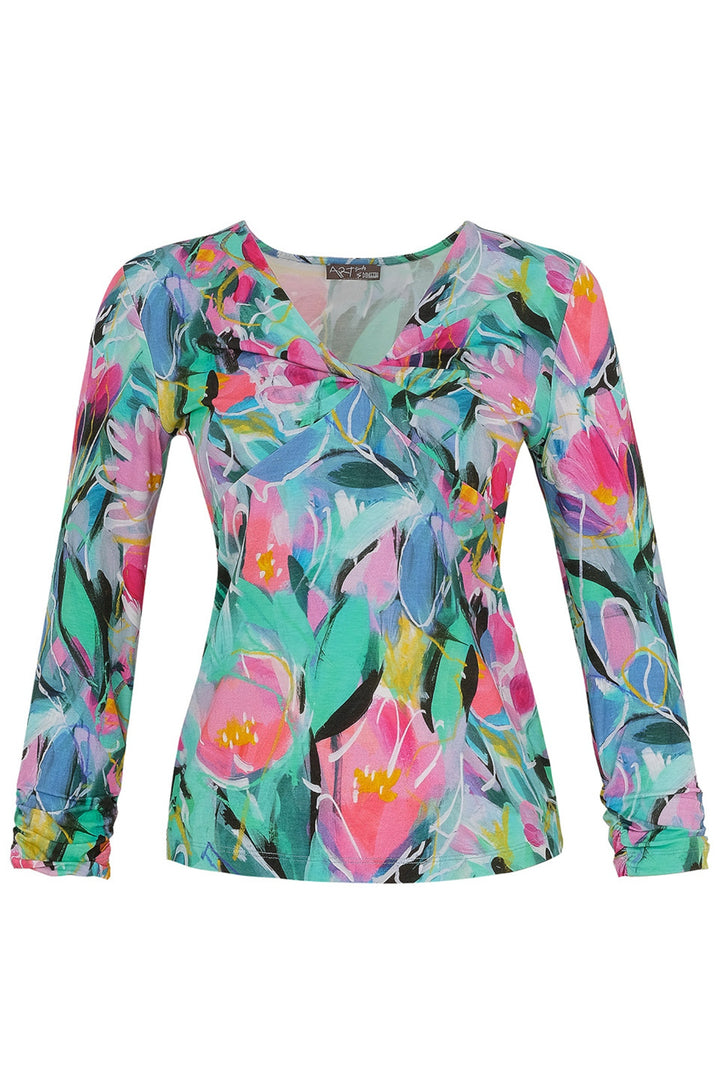  dolcezza-25663-pure-joy-by-natasha-eveleigh-v-neck-sleeved-print-top