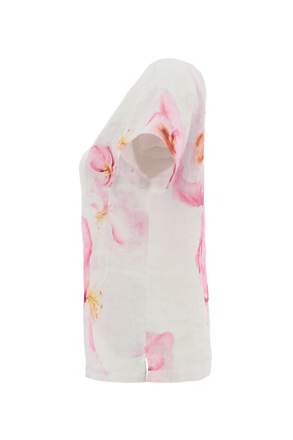 Pink floral linen top by Dolcezza made from 100% linen. Lightweight, breathable and easy to wear for warm days. Shop online at Dotique.