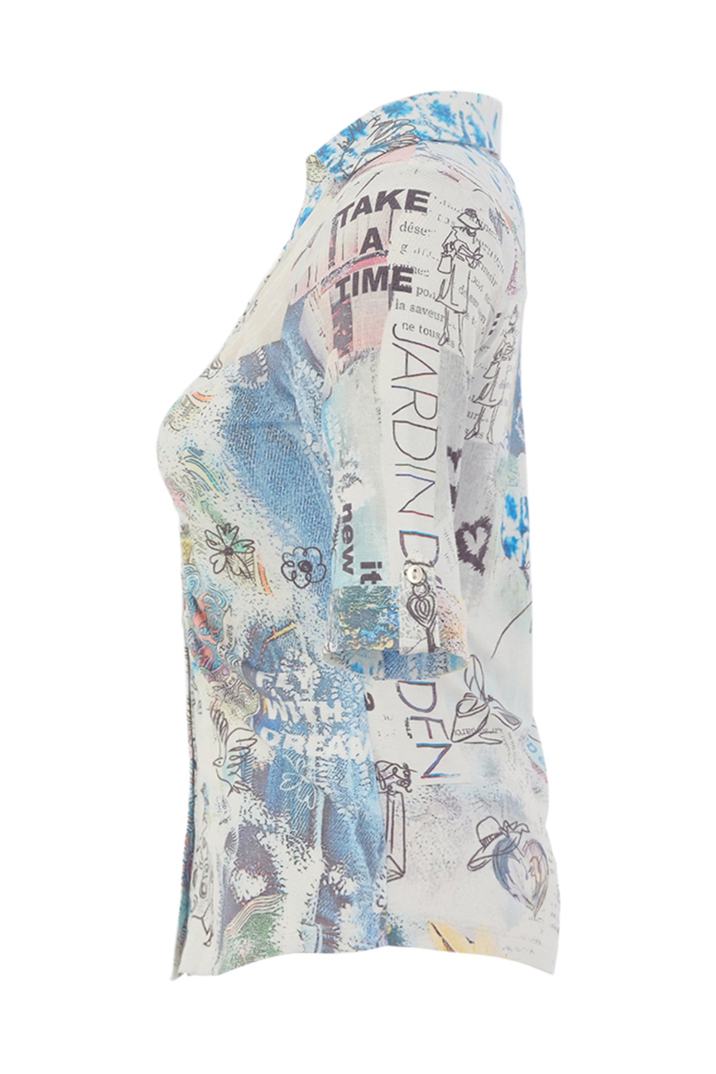 Abstract print blouse by Dolcezza in a soft modal-stretch fabric. Lightweight, flattering and easy to wear for everyday styling. Shop online at Dotique.