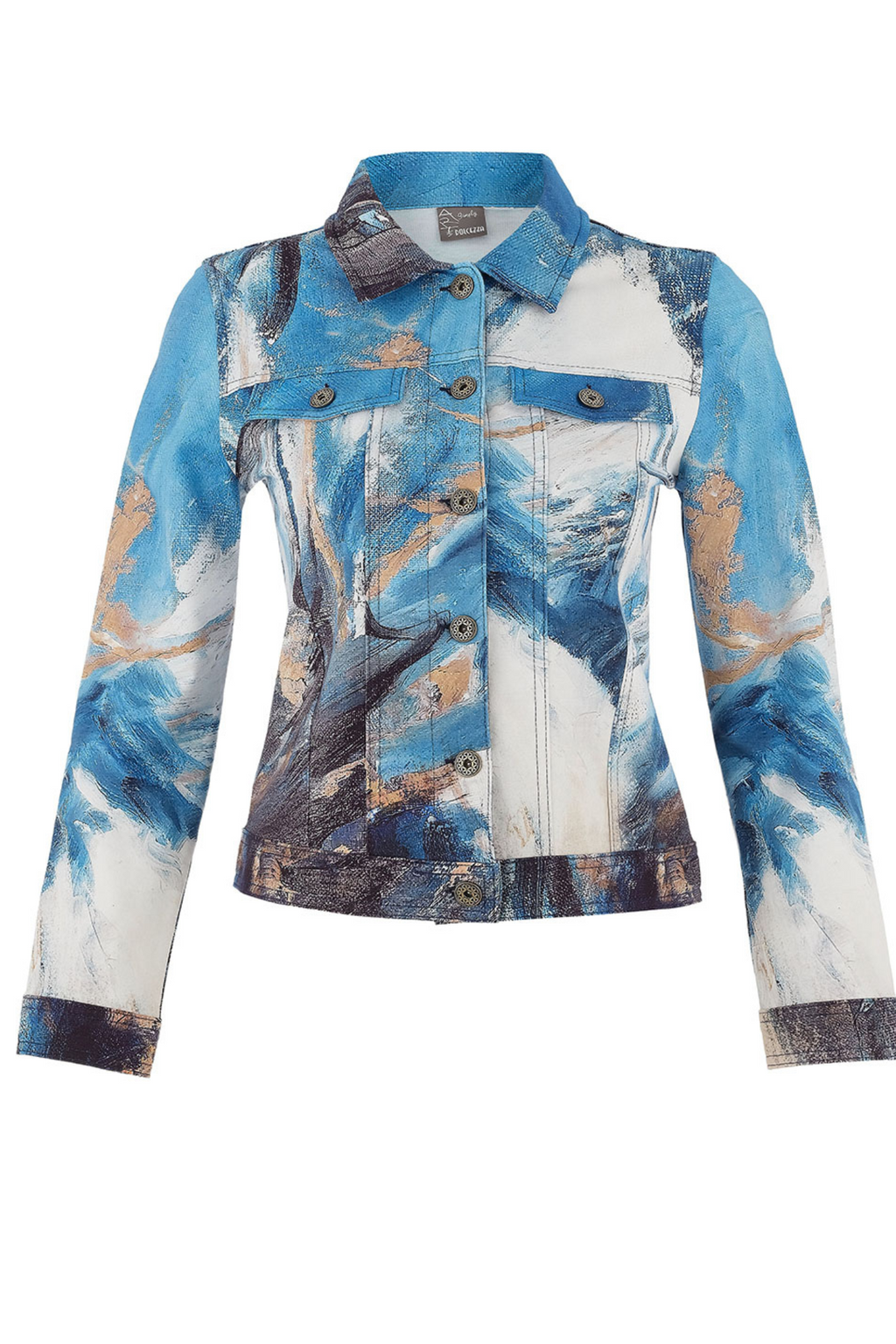 Dolcezza 75677 Artistic Print Blue Fitted Jacket