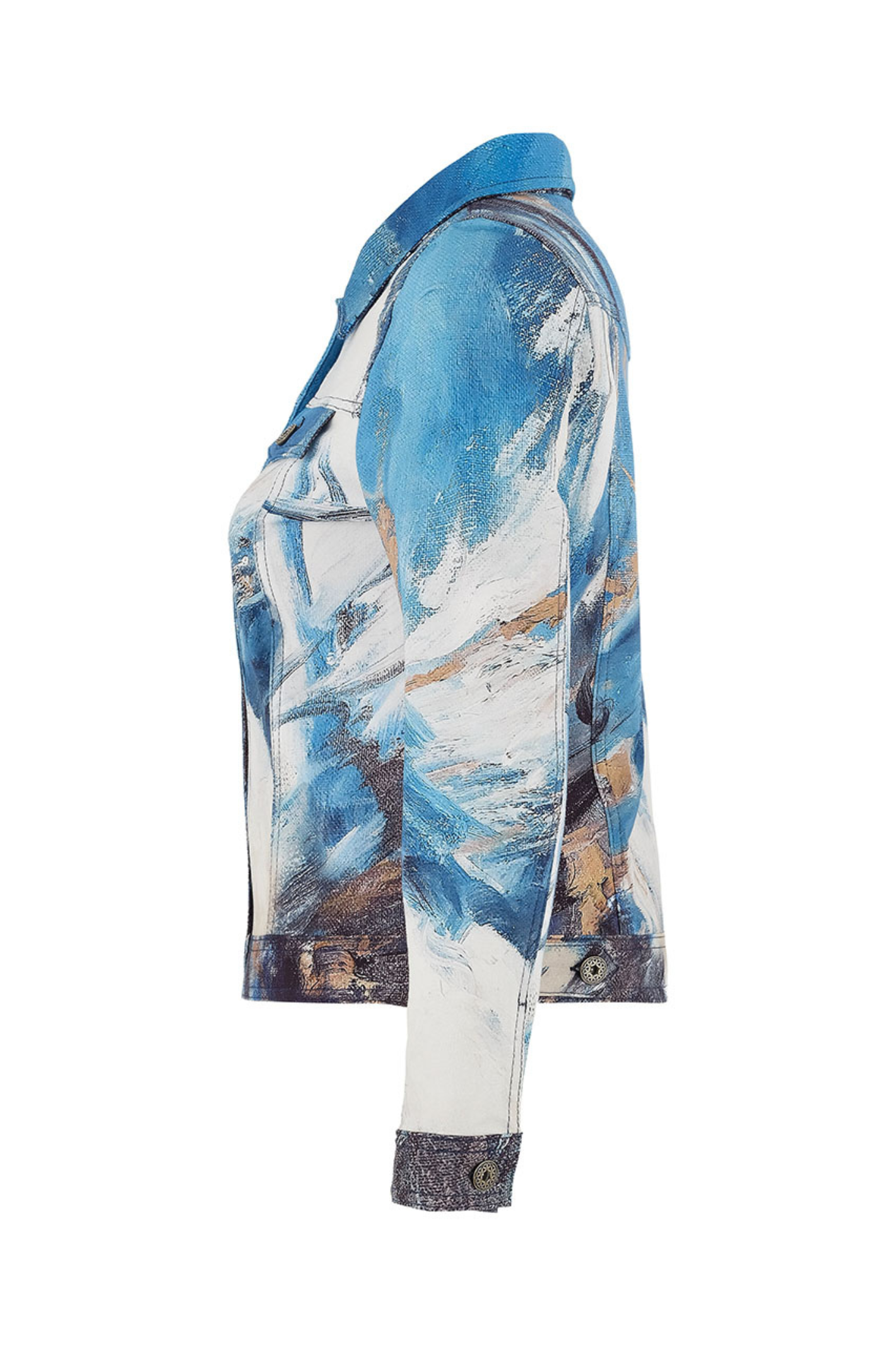 Dolcezza 75677 Artistic Print Blue Fitted Jacket