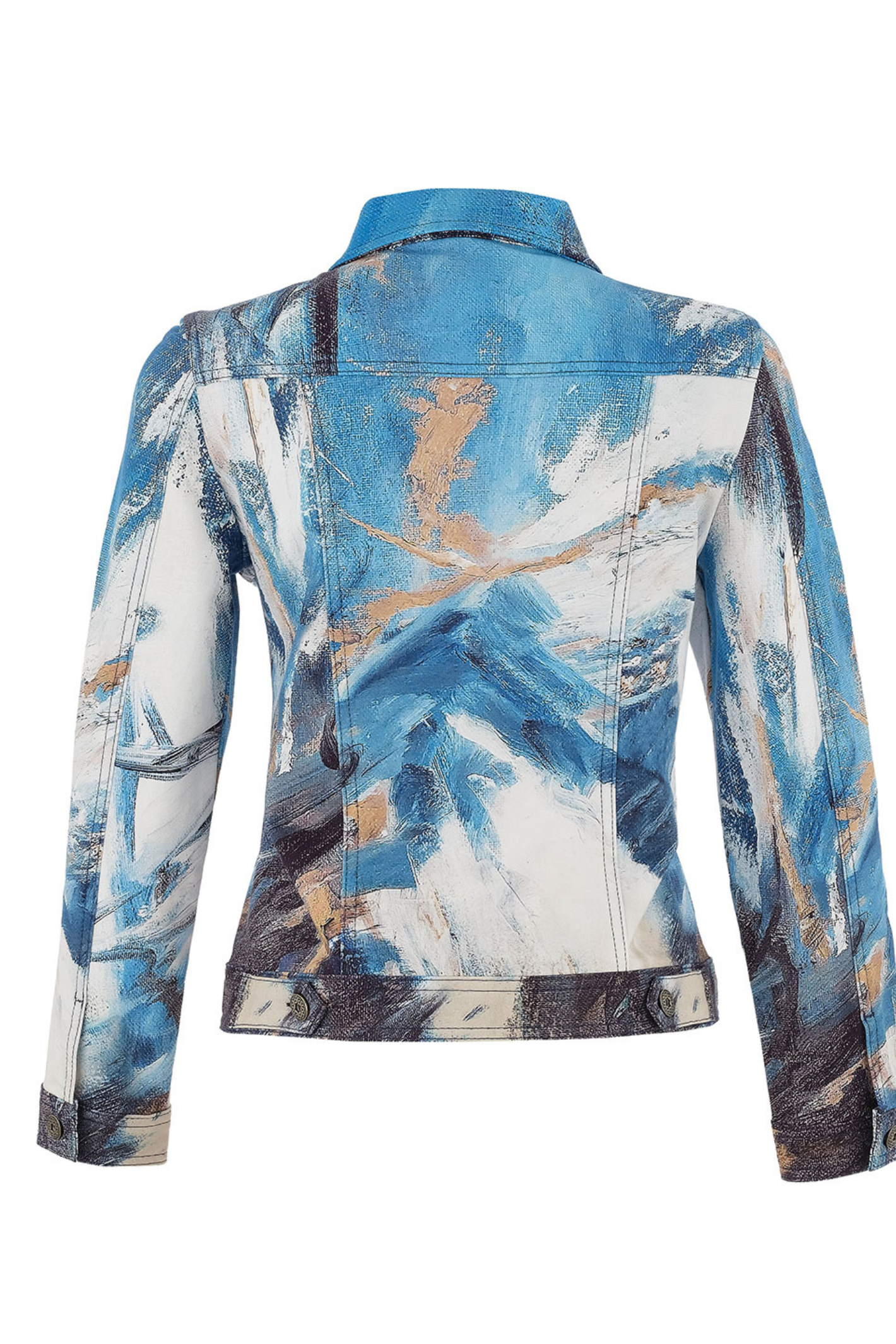 Dolcezza 75677 Artistic Print Blue Fitted Jacket
