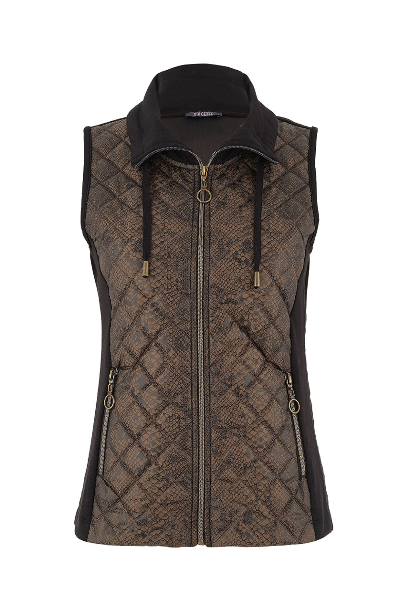 Dolcezza 75158 Quilted Snake-Print Zip Gilet