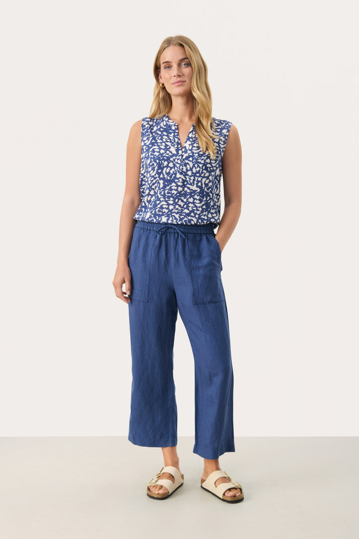 Part Two 30309696 EniolasPW PA Linen Mix Cropped Trousers Oceana