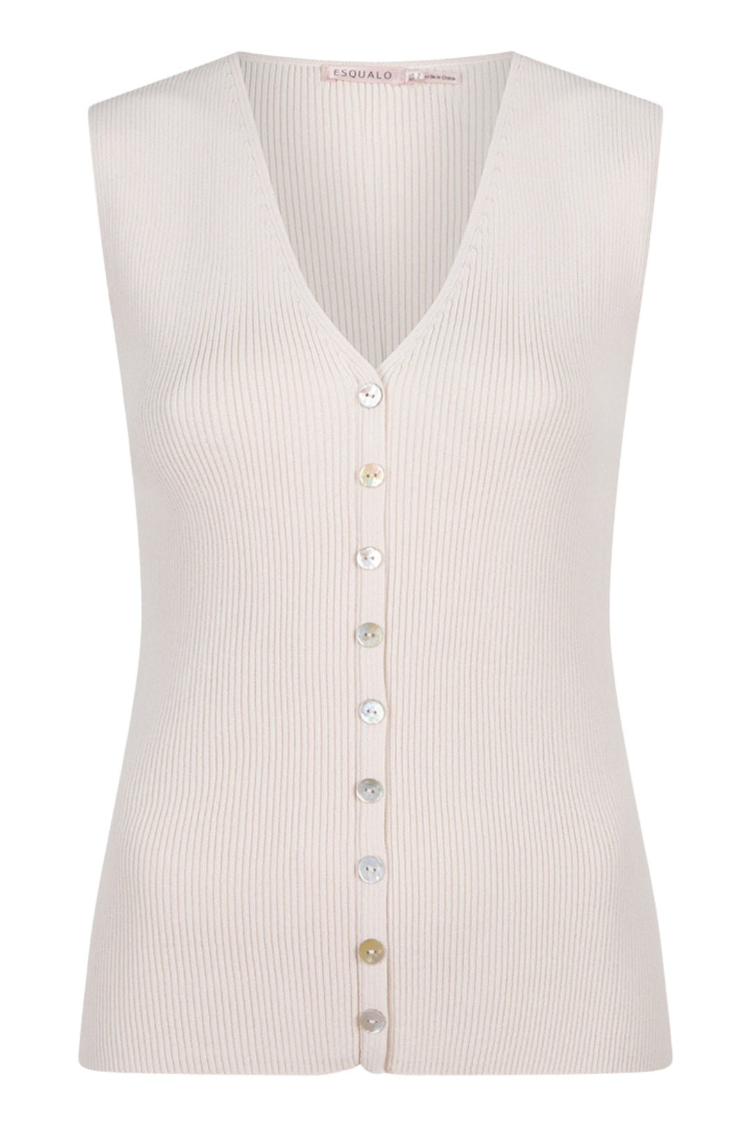 dotique-esqualo-07014-v-neck-button-sleeveless-top-sand-1